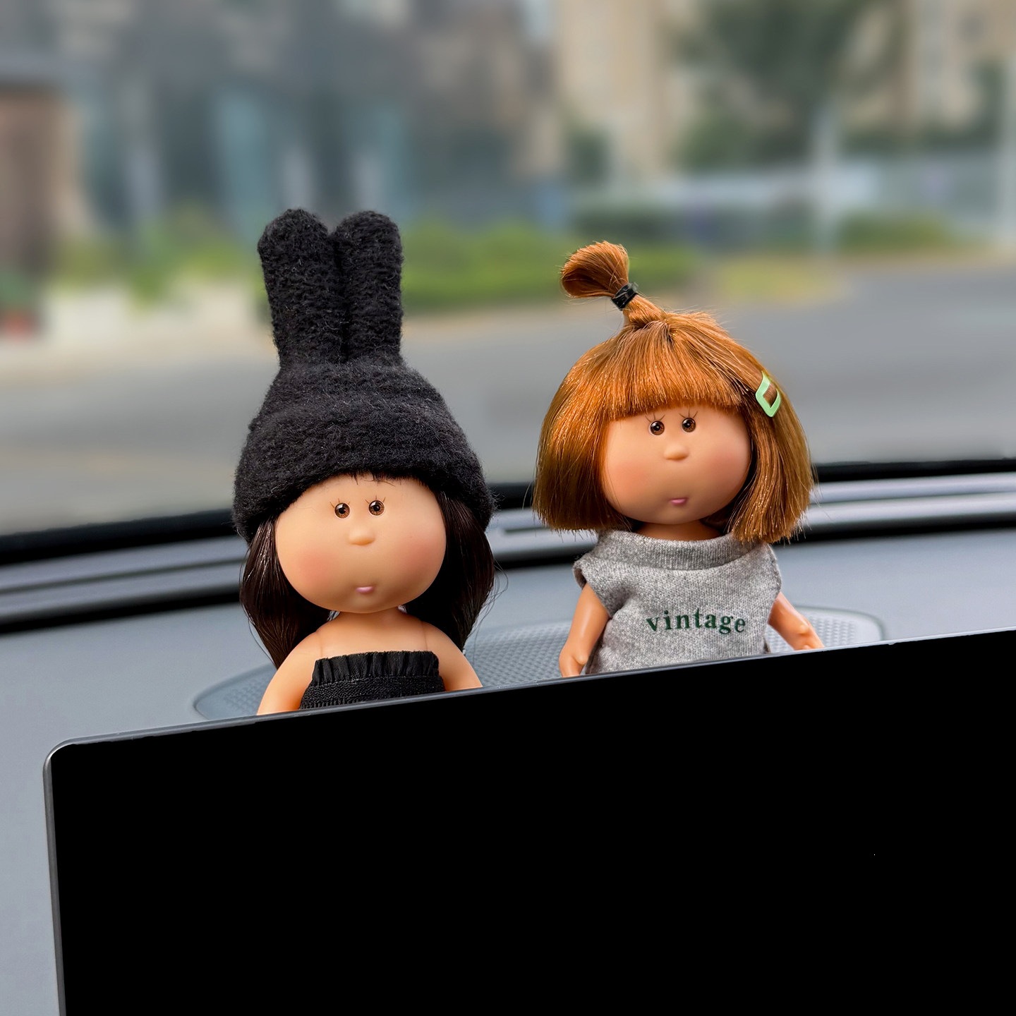 Potato Sister Car Ornament Interior Decoration Car Dashboard Display Screen Plush Doll Decoration Cute for Girls