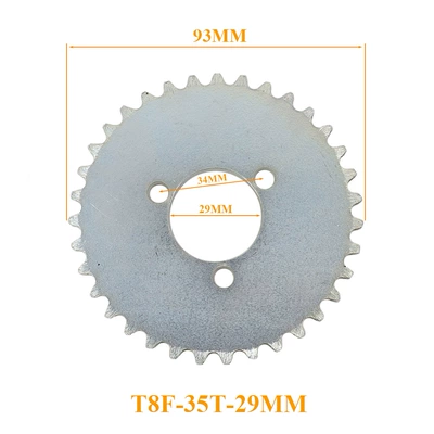 49Cc Mini Motorcycle Electric Gasoline Scooter T8F Gear 44 54 64 74 Tooth Chain Sprocket Chainring (Motosiklet ləvazimatları və aksesuarları) - t8f-35t-29mm-silver-170g