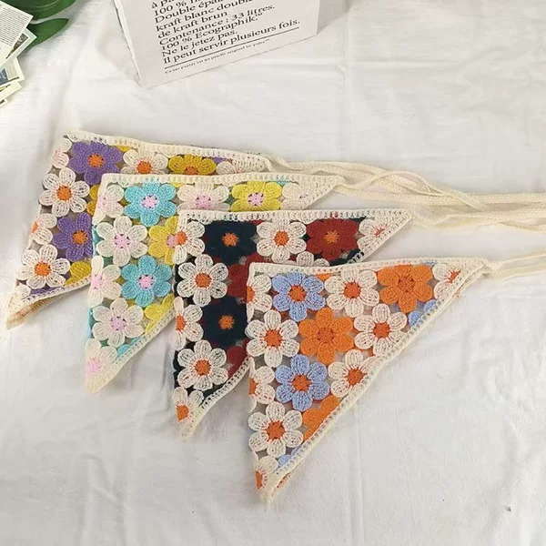 Explosions triangle scarf scarf imitation hand hook woven fashion Joker single star with in stock supply