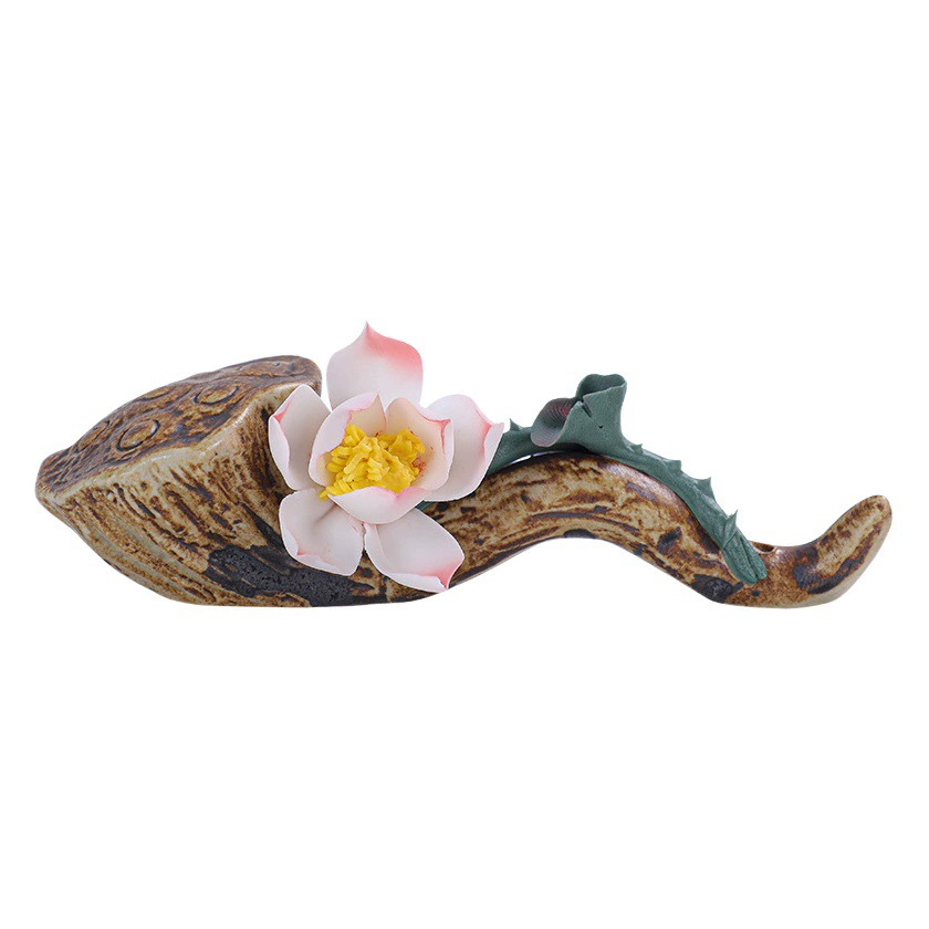 Керамическая щепотка ручной работы Цветочная линия благовония украшения из цветов персика креативная ручка для ромы