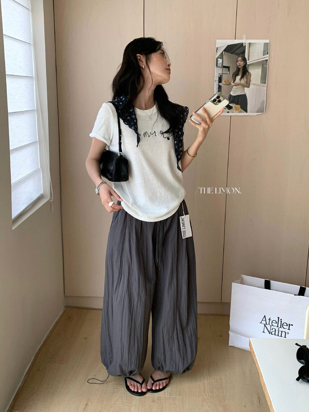 Quần culottes nữ ống rộng cạp cao rút dây, phong cách thể thao, mùa hè 2026 — Xanh lá cây nhạtcolor, xám đậm, màu đen, màu trắng chi tiết 20