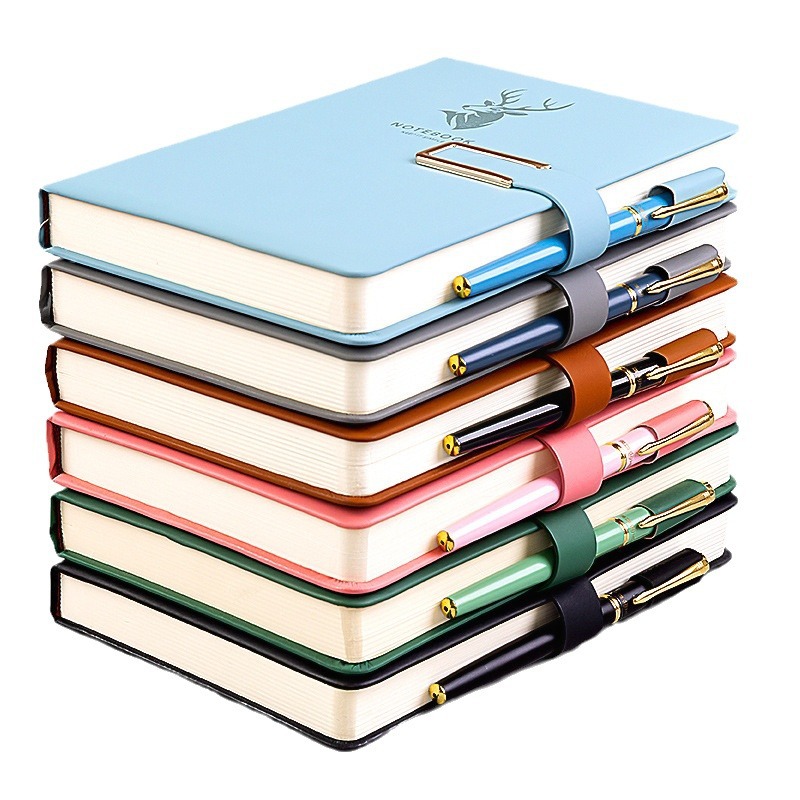 A5 cuaderno oficina de negocios trabajo reunión Libro de grabación hebilla simple Bloc de notas engrosada logotipo imprimible