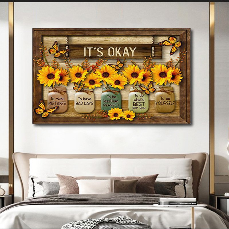 High-definition modern home single IT'S OKAY oil canvas wall art, painting decoration, spray painting cross-border supply