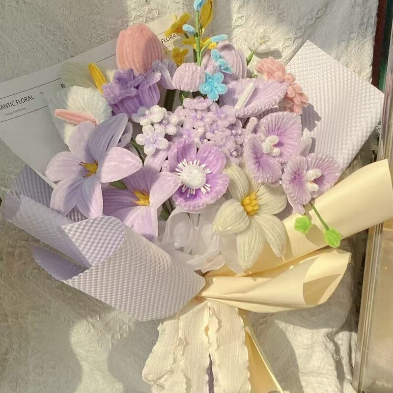 ツイストスティックブーケ素材パッケージ DIY 模擬バラ親友やガールフレンドの卒業式の花束ギフトとして|undefined