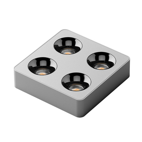 Minimalist ultra-thin surface-mounted downlight living room without main light lighting square four-head bold light anti-glare spotlight smart light