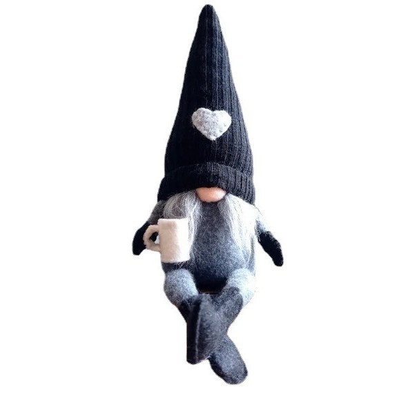 Estación independiente transfronteriza de punto muñeca sin rostro pierna colgando mano molienda café decoraciones navideñas decoración diaria del hogar