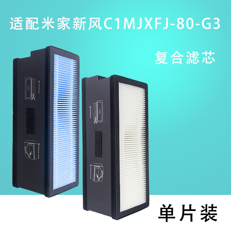Suitable for Xiaomi Mijia Fresh Air System Wall-mounted C1-80 Air Purifier Filter Screen to Remove PM2.5 Composite Filter Element