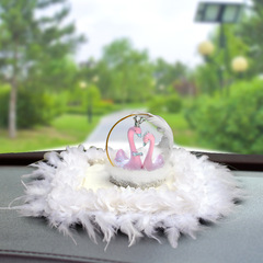 拱門白天鵝情侶汽車擺件車載車內裝飾品創意車載用品大全中控台羽