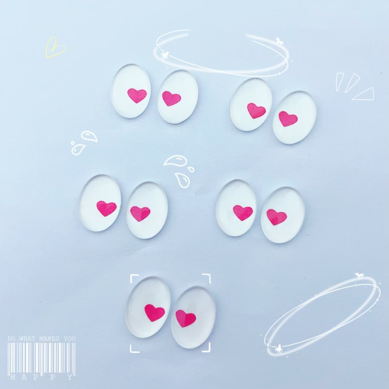 인형 눈 DIY 동물 인형 눈 타원형 플랫 라운드 인터넷 연예인 핫 스타일 플랫 바닥 눈 버클 검은 콩 눈