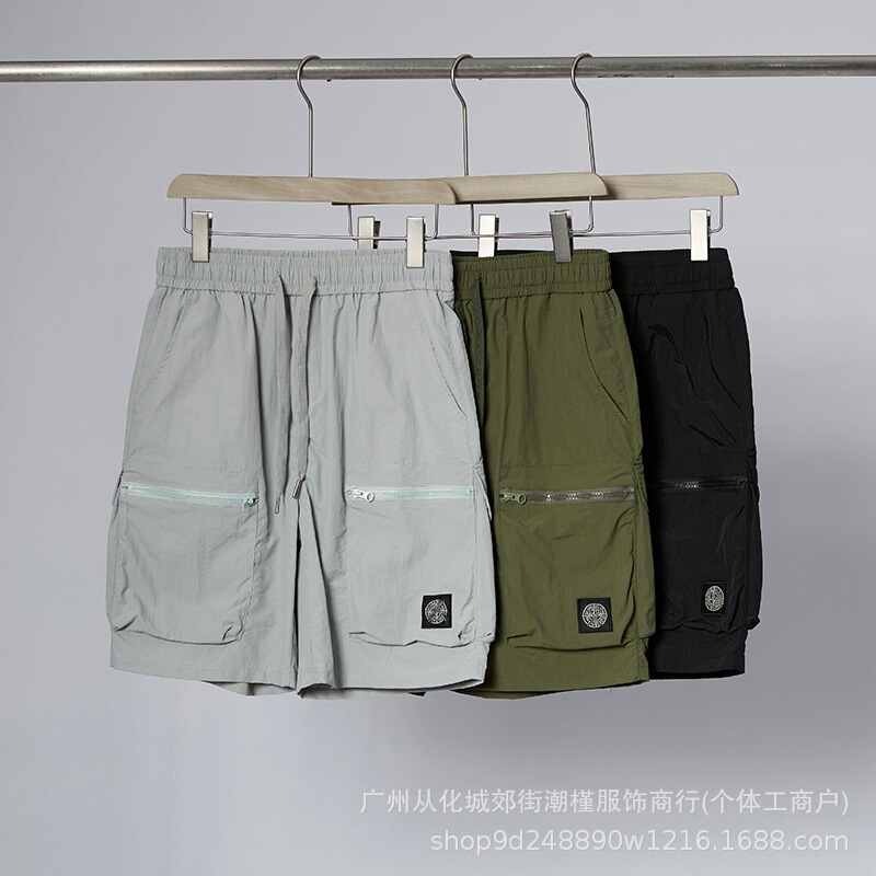 Cross-border foreign trade Stone Compass embroidered woven quick-dry work pants versatile loose casual shorts