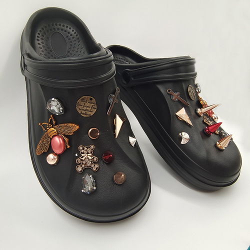 Croc Shoes Accessories Punk Rivet Shoes Flower Decorative Buttons Garden Shoe Accessories Slippers Decorative Spike Rivets