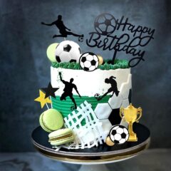 ワールドカップサッカーをテーマにした誕生日ケーキデコレーション、パーティー用ケーキ旗、ベーキングデコレーション旗