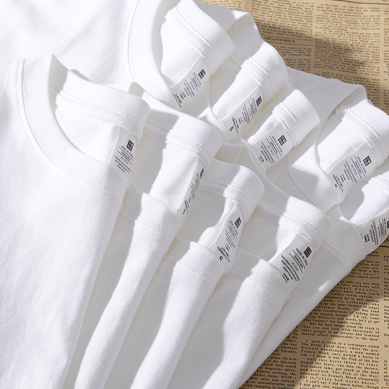 TikTok Explosions 230g Heavy Cotton Short-sleeved Base Shirt T-shirt Men's and Women's Fashion Brand Loose Basic All-match T-shirt