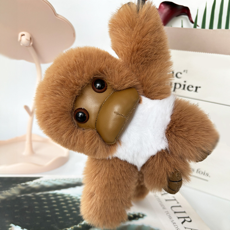 Imitación de piel de conejo rex adornos de mono lindo muñeco de peluche colgante de mochila escolar colgante de llavero de coche