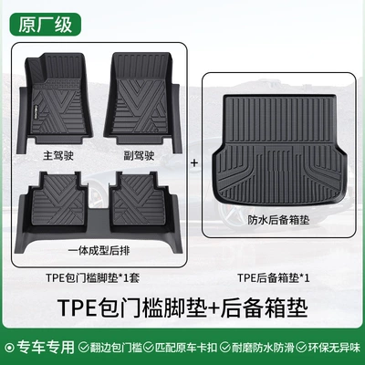 Suitable for Door Sill Car Ayaqaltılar (Kovriklər) - single-layer-package-tpe-door-sill-mats-black-trunk-mat-message-model