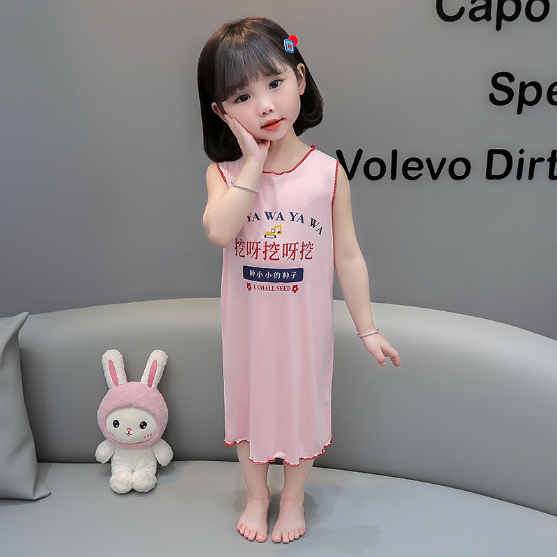 2026 vestido de pijama de hielo para niños verano ocio nuevo pijama de niñas ropa para el hogar vestido de bebé lindo chaleco vestido image 21