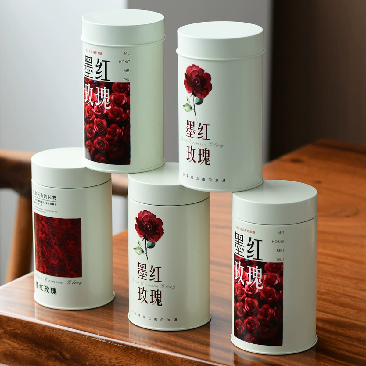 Креативная жестяная коробка для упаковки чая с красной розой, 50 г, для хранения лиофилизированных роз, герметичная банка