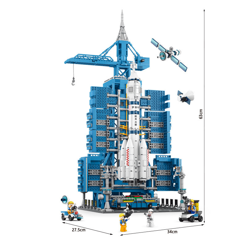 Bloques espaciales grandes cohetes modelo de nave espacial pequeñas partículas ensamblaje juguetes para niños regalos