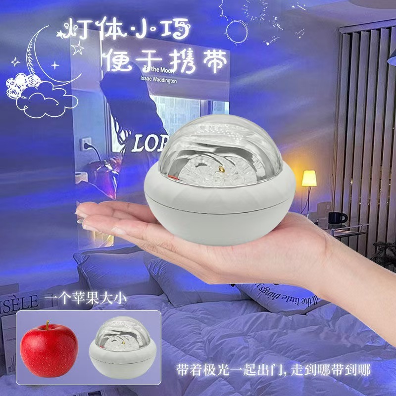 跨境水波纹星空投影灯小夜灯创意女生床头卧室激光动态星空投影灯|undefined