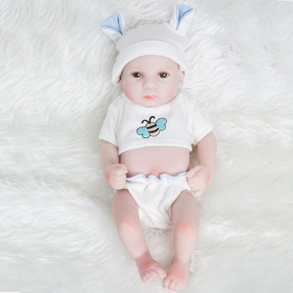 Mini muñeca reborn de 10 pies de altura de goma para niños, educación temprana, madre principiante, práctica, casa de juegos, muñeca de juguete