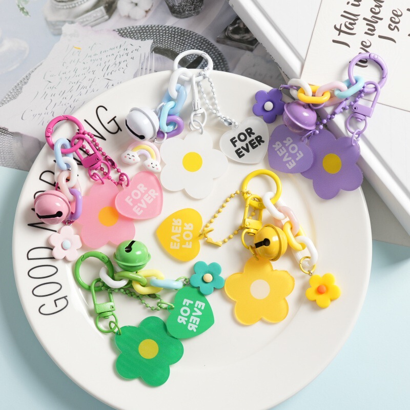 Ins-Style Macaron-Colored Acrylic Flower Keychain, Cute and Creative Pendant for Girls, Couple's Gift, Bag Charm Ins-Style Macaron-Colored Acrylic Flower Keychain, Cute and Creative Pendant for Girls, Couple's Gift, Bag Charm