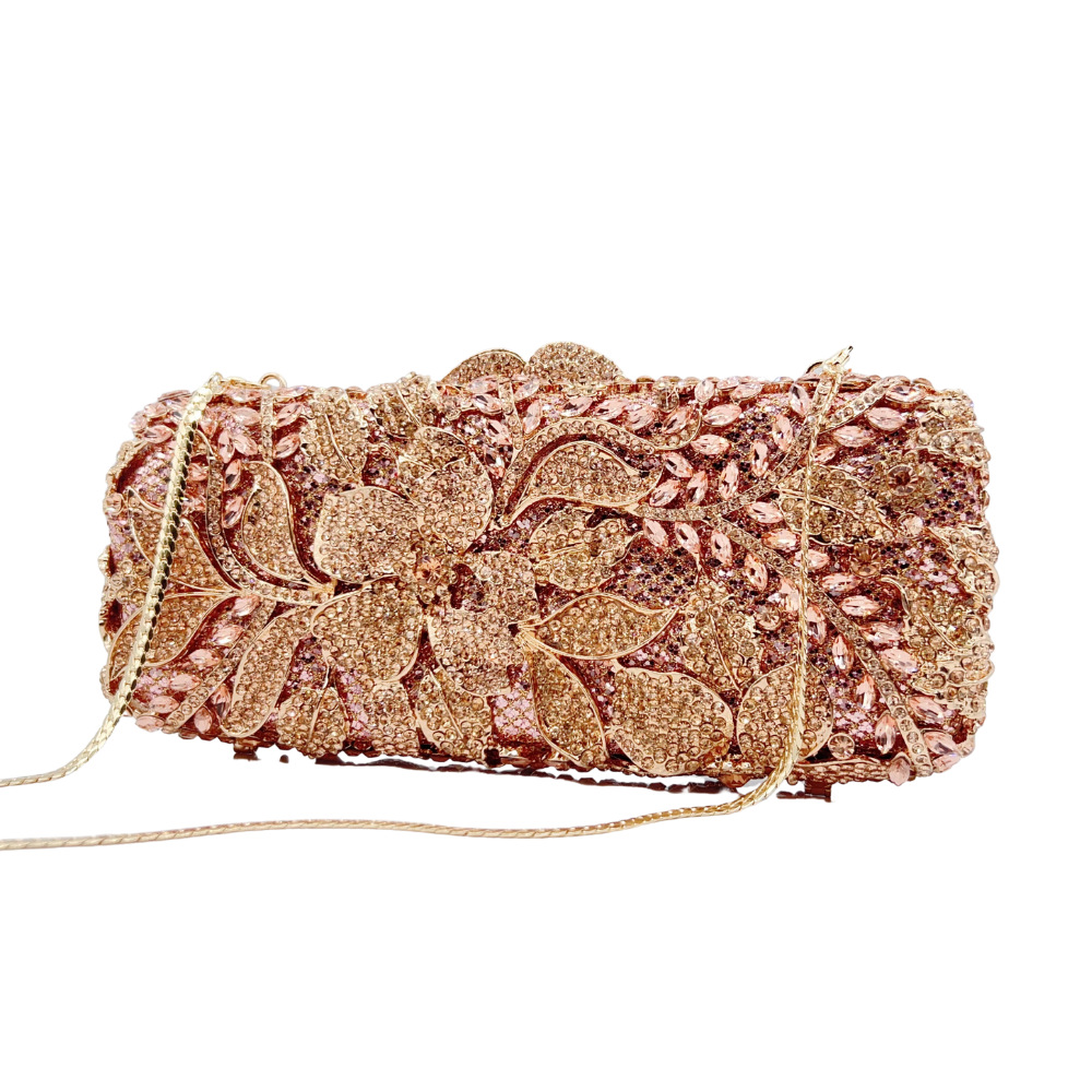 Túi clutch nữ đính đá kim cương cầm tay dự tiệc phong cách châu Âu — sâm panh