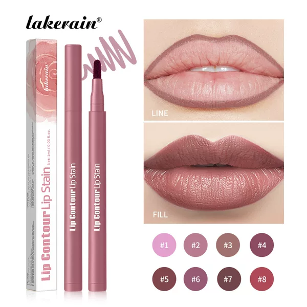 Cross-Border Lakerain High-Pigment Long-Lasting Matte Non-Smudge Non-Stick Lip Gloss Lip Liner Lip Sta