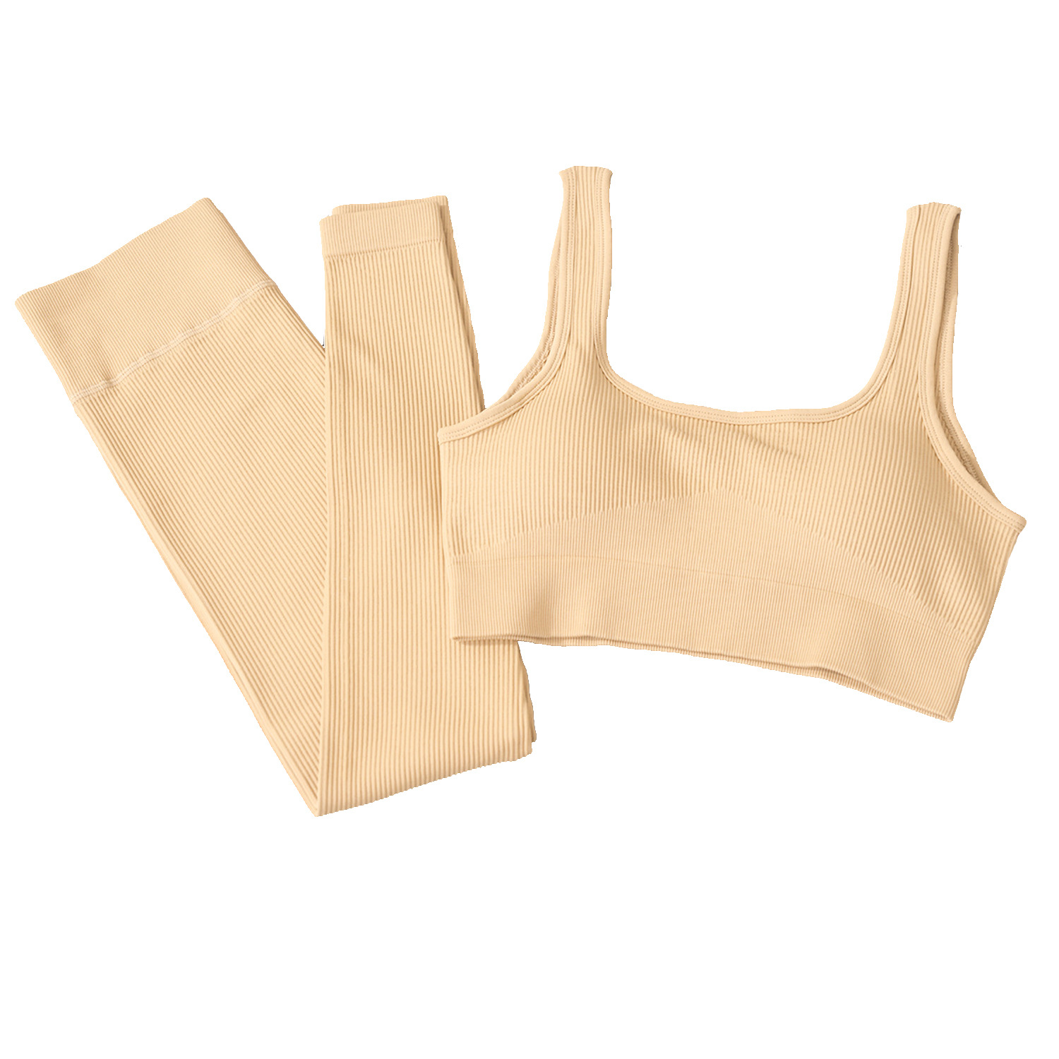 ¡En stock! Europa y América transfronteriza sexy chaleco deportivo ropa de fitness traje de las mujeres pantalones de manga larga ropa de yoga sin costuras XL