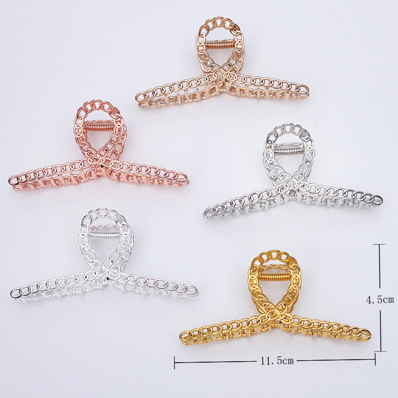 (5222) Metal Hair Clip Hair Accessory Claw Clip Large Claw Shark Clip Hairpin for the Back of the Head New Style