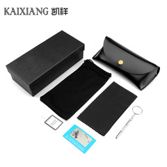 2022 new wholesale leather glasses case packaging logo sunglasses case glasses bag sunglasses case set