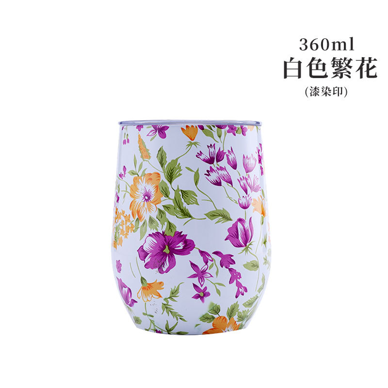 FUENTE fabricante cáscara de huevo Taza de pintura de impresión versión completa doble 304 taza de cerveza de acero inoxidable en forma de U vino aislado copa de vino