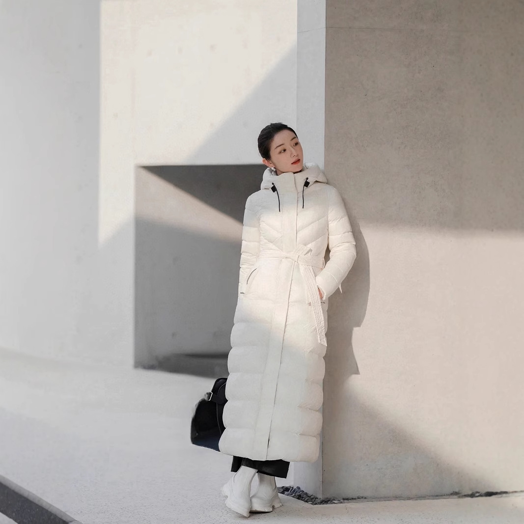 24 Winter Special Series Cold-Resistant Essential Women's Long Over-The-Knee Extra Long Warm down Jacket Thickened for Warmth