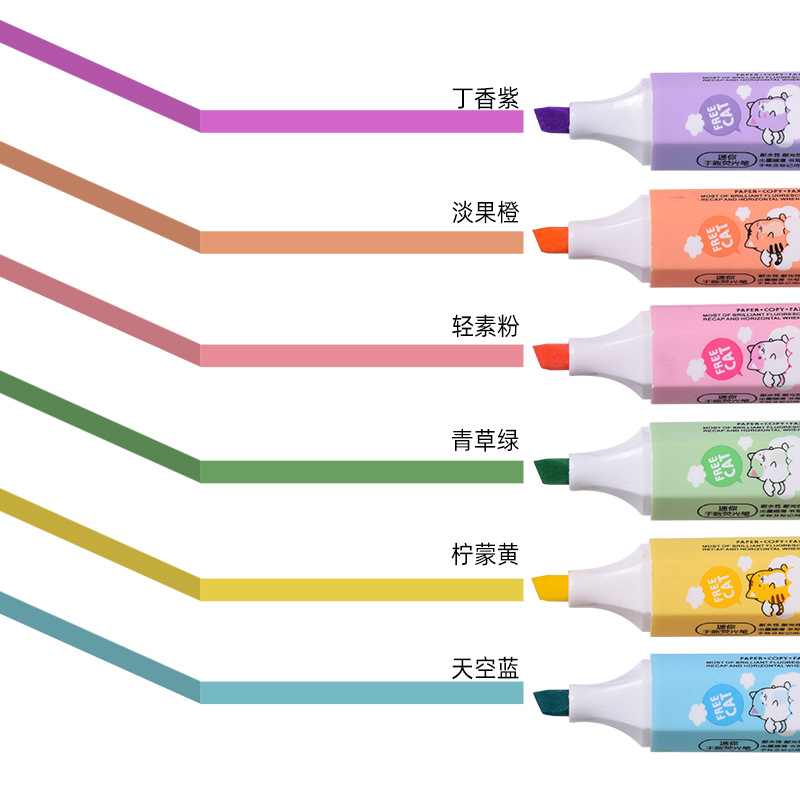 Lindo mini resaltador de protección ocular monocromática estudiante trazo clave bolígrafo marcador aprendizaje herramienta de pintura graffiti al por mayor