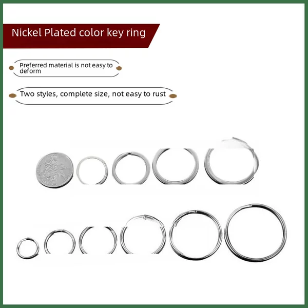 Key Ring Key Ring Metal Key Round Buckle Diameter 152025303540mm Aperture Flat Ring Wholesale Dropshipping