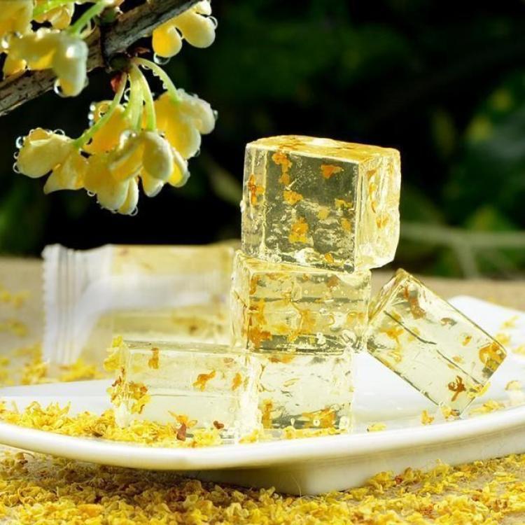 桂花水晶糕 透明吃的桂花糖软糖块 地方特色零食糖果年货休闲食品