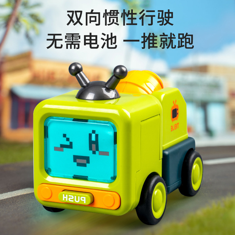 Excavadora de deformación de niño conduciendo inercial colisión de deformación de robot articulación móvil juguete de ingeniería infantil