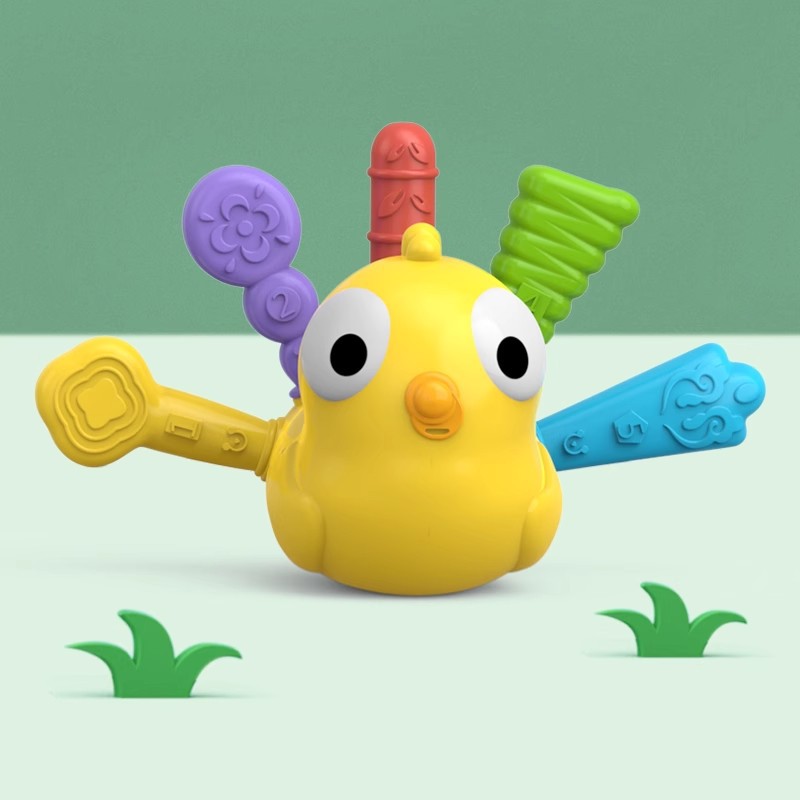 Colocación transfronteriza de bebés y niños pequeños, pájaros arcoíris, bebés masculinos y femeninos, toque, números de color cognitivo, juguetes educativos de iluminación para niños