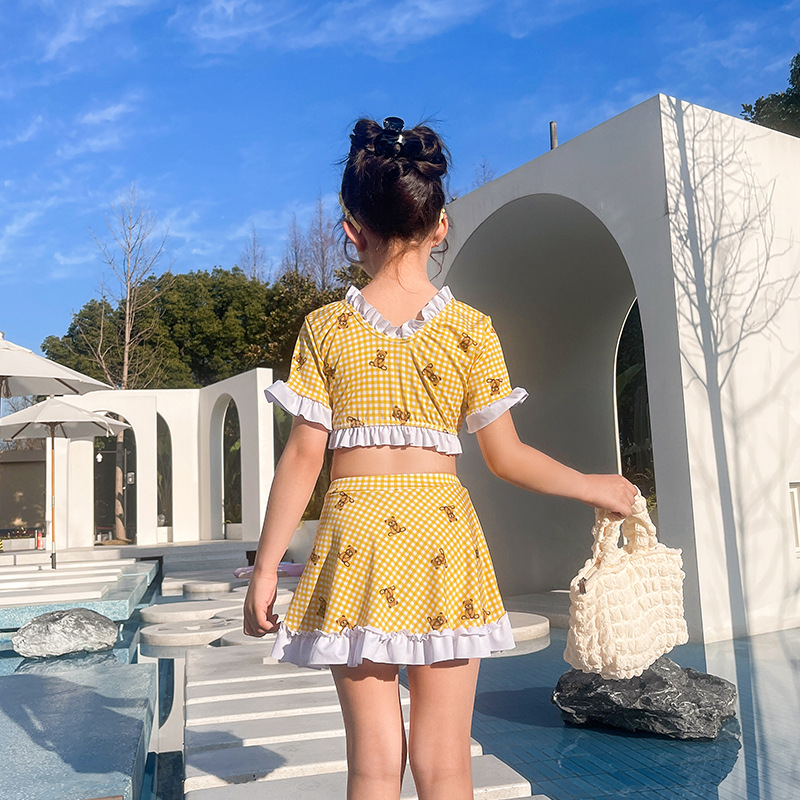Los niños traje de baño vacaciones split falda dibujos animados moda estilo occidental niños agua jardín baño primavera caliente