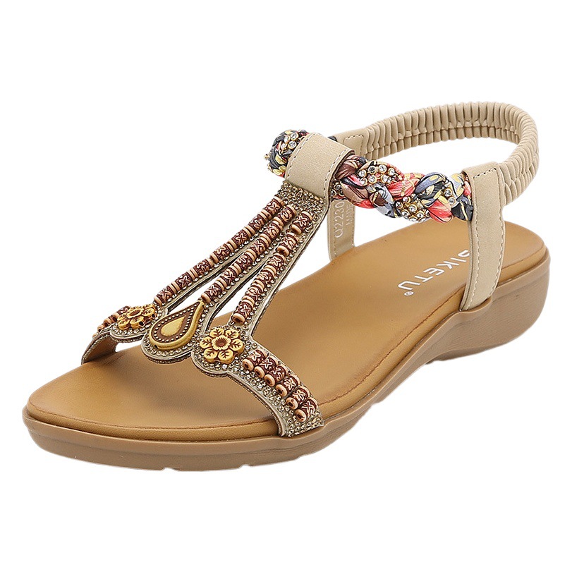 2230-3 Amazon 2024 verano nueva moda versátil moda sandalias de las mujeres de moda banda elástica ligero cómodo sandalias