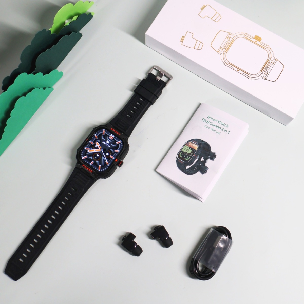 Explosión transfronteriza para adultos tres protección 2 - en - 1 auriculares Bluetooth reloj inteligente hombre deportivo de salud monitoreo de la frecuencia cardíaca