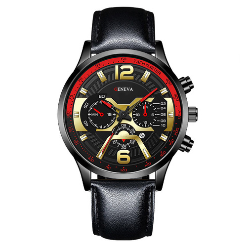 Cross-border men's watch, fashionable trend calendar six-hand strap quartz watch, luminous wrist watch, wholesale