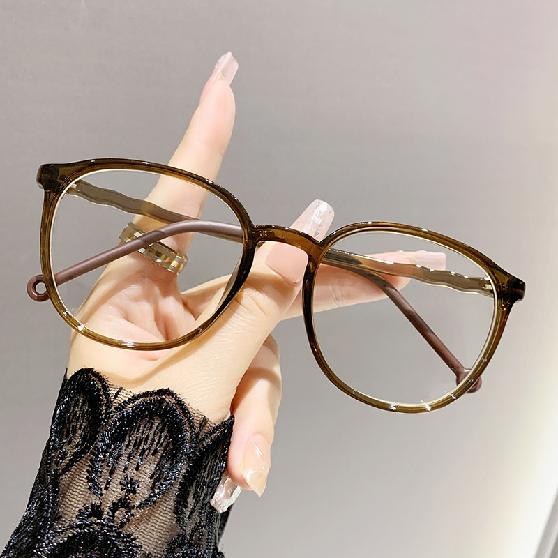 Gafas de lectura de estilo coreano para personas de mediana edad y mayores, anti luz azul, de alta gama, gafas de lectura redondas artísticas retro populares para mujeres.