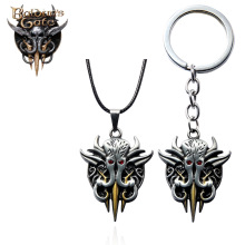 游戏周边博德之门3灵吸怪章鱼标志挂件钥匙扣龙与地下城跑团项链