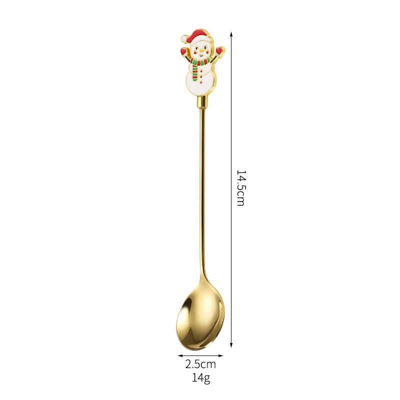 クロスボーダー新しいクリエイティブクリスマススプーン 304 ステンレス鋼クリスマス食器漫画クリスマスギフトボックスセットスプーンとフォーク|undefined