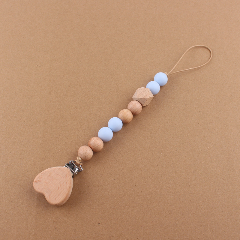 Nuevos suministros para bebés de dibujos animados amor haya chupete clip creativo bebé cuentas de silicona mordedura molar chupete cadena