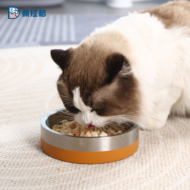 New 304 Thickened Stainless Steel Pet Bowl Cat and Dog Drinking…