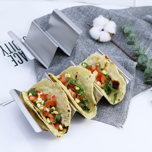 跨境墨西哥薄饼架 W型430不锈钢玉米卷架厨房餐厅taco holder