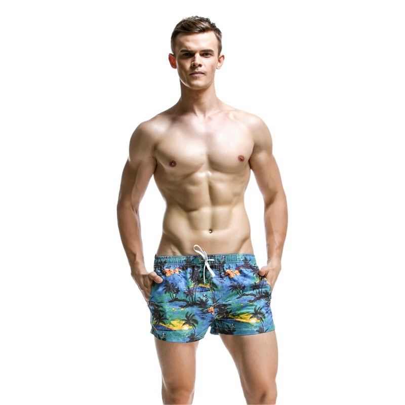 Тонкие мужские Пляжные штаны Hibin SEOBEAN, шорты, тройные штаны, свободные Молодежные штаны, приливные, серфинговые, быстросохнущие, внешняя торговля