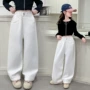 女孩高腰春秋款宽松裤子
