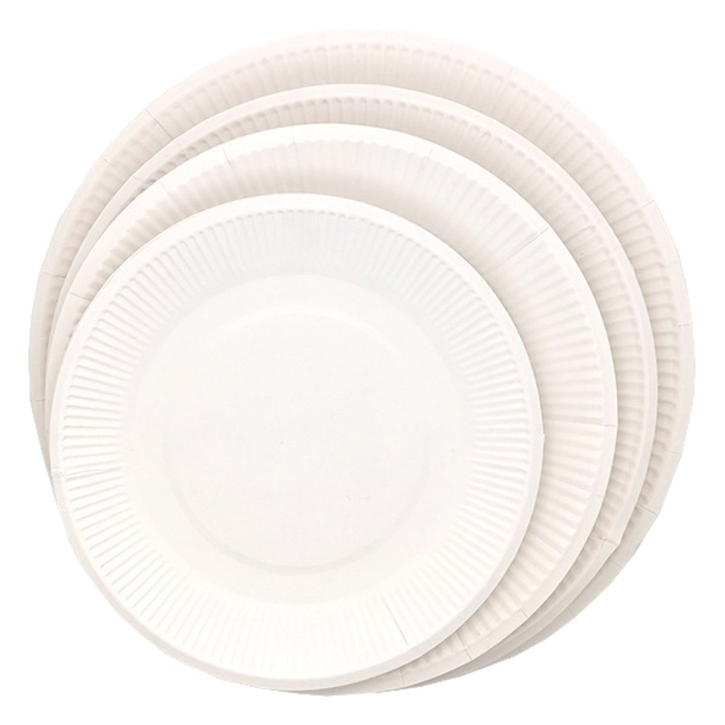 Placa de papel de cartón desechable Placa de papel blanco DIY bebé fiesta de cumpleaños decorativo papel picnic barbacoa pintura Placa de papel